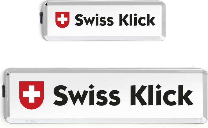 Swissklick Kit de porte-cadres de numéros interchangeables (Avant + arrière, Format long)