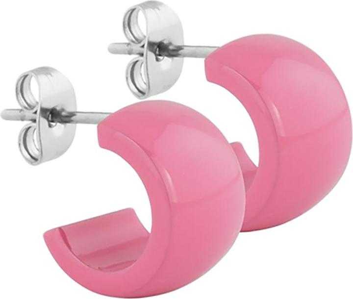 Star Piercing Ohrstecker pink rund abgerundet 9x14 (ohne Messing, Chirurgenstahl 316L)