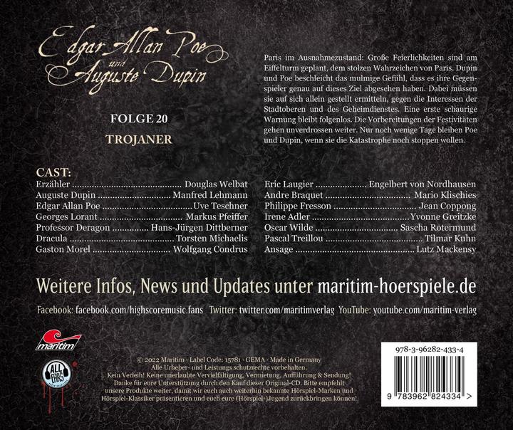 Produktbild Edgar Allan Poe & Auguste Dupin 20 Trojaner