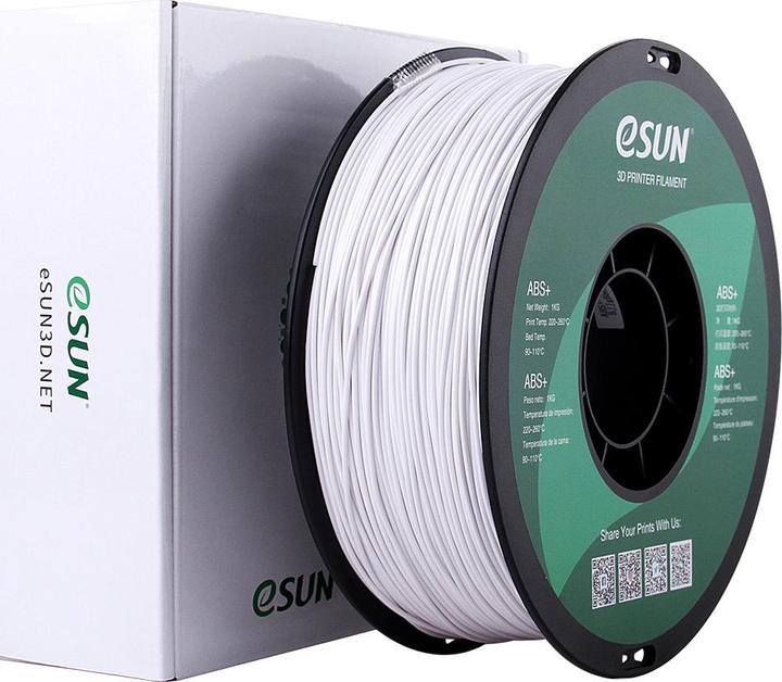 Actual product image eSUN ABS+ 1.75mm Cold White 1kg 3D Filament (ABS, 1.75 mm, 1000 g, White)