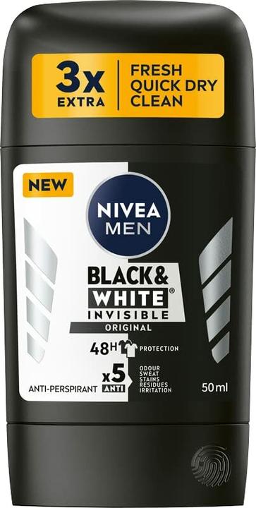 Produktbild NIVEA Menack & White Invisible Original Antiperspirant Stick 50Ml (Stick, 50 ml)