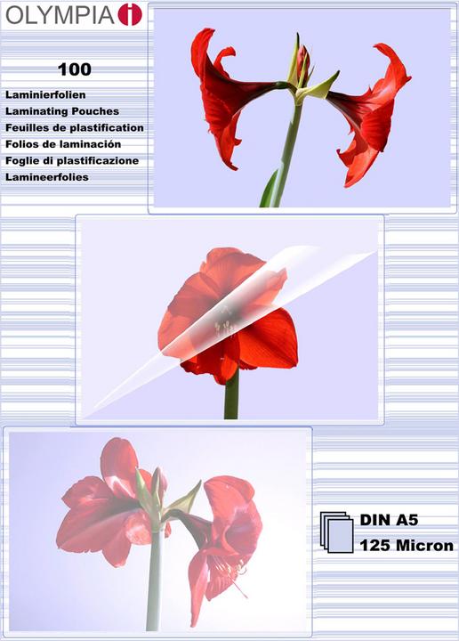Image du produit Olympia Feuilles de plastification (A5, 100 pièce(s), 125 µm)