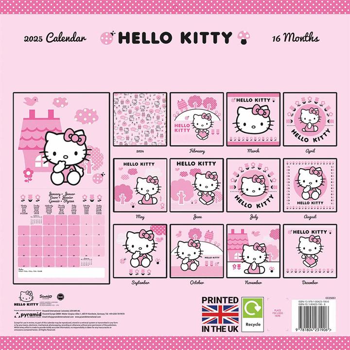 Produktbild Hello Kitty Wandkalender 2025 Quadratisch (30 x 30 cm, Deutsch)