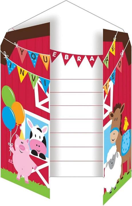 Produktbild Generic Einladungen Farmhouse Fun Geburtstag 8erPack Karton (8 Stk.)