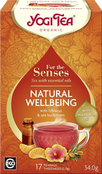 Yogi Tea Tè della fontana per i sensi con olio di mandarino (per il benessere naturale) biologico (17 x 2 g) (34 g)