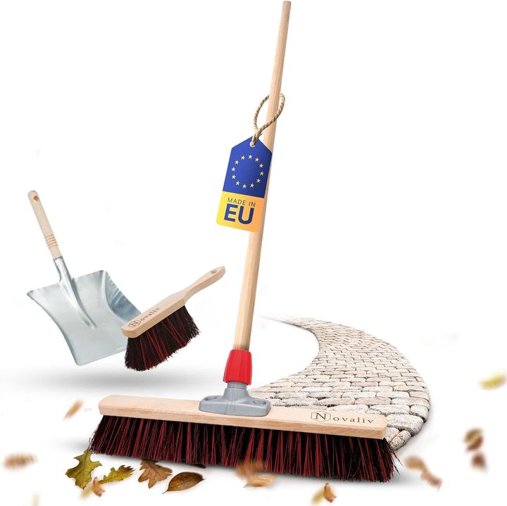 Produktbild Novaliv Kehrgarnitur I Kehrbesen Arenga-Elaston 50 cm Hofbesen I Strassenbesen Industriebesen Gartenbesen (1 Stk.)