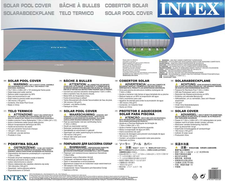 Actual product image Intex Solar tarpaulin