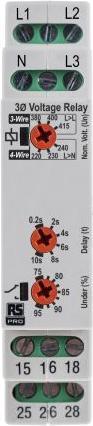 Rs Pro Phase, Voltage Monitoring Relay, 3 Phase, D