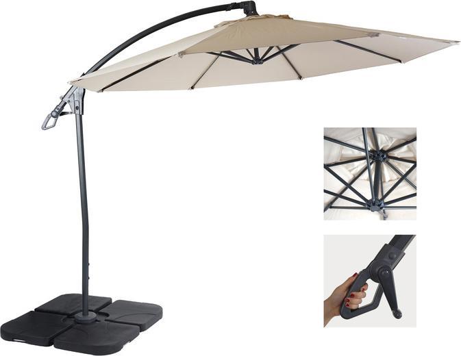 Actual product image Swisshandel24 Deluxe Traffic Light Umbrella, Parasol, Ø 3m cream-white with stand - 19612