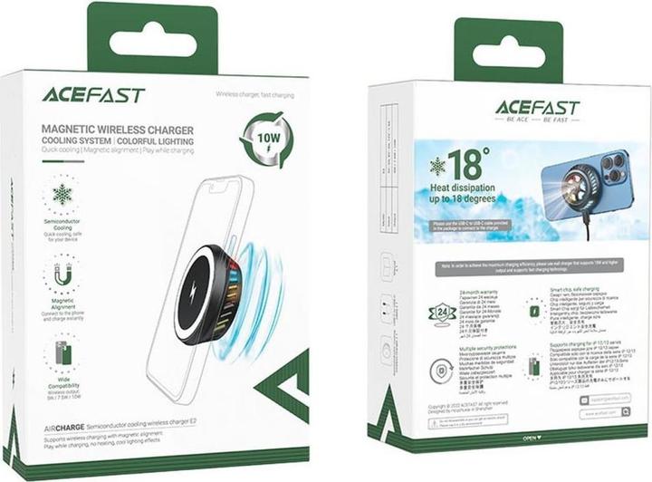 Image du produit Acefast chargeur sans fil à induction avec système de refroidissement gris foncé (E2) (10 W)