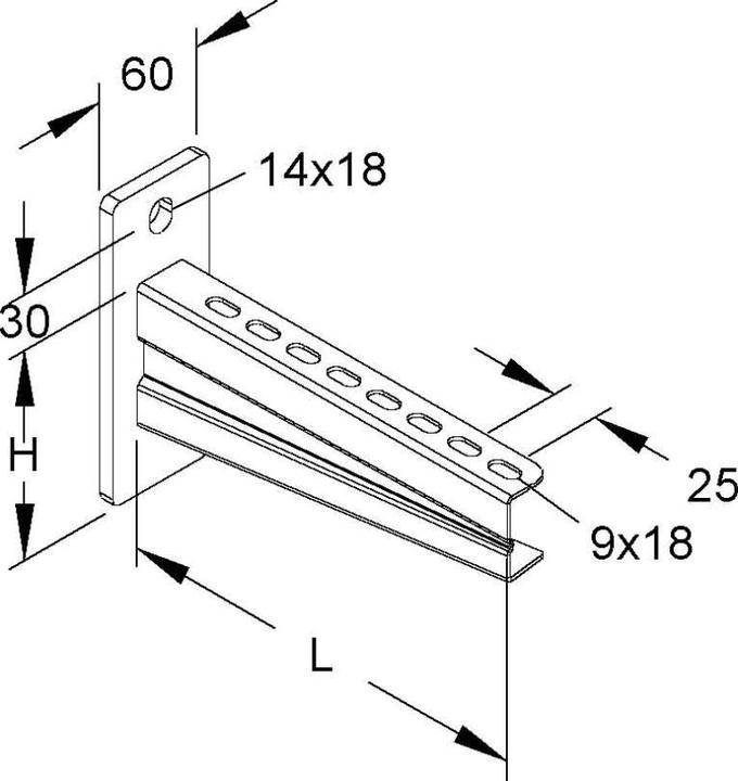 Immagine prodotto Niedax Staffa a muro pesante KTAS200 ** 145x230mm zincata a caldo (23 cm)