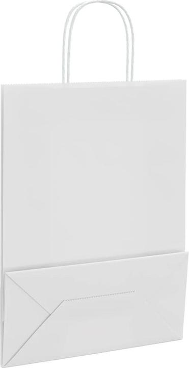 Immagine prodotto VidaXL Sacchetti di carta kraft 50 pezzi con manico bianco 26x12x35 cm (Borsa da regalo, 50 x)
