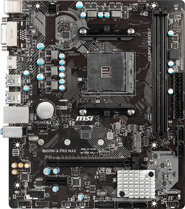 Actual product image MSI B450M-A Pro Max (AM4, AMD B450, mATX)