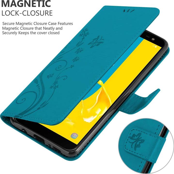 Actual product image Cadorabo Flower Book Cover (Samsung Galaxy J6 (2018))