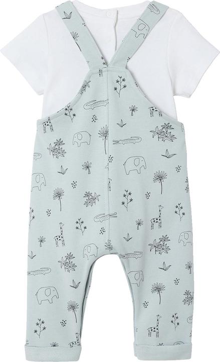 Vertbaudet Baby-Set: Latzhose, Body & Halstuch, Dschungelmotive