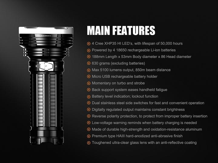 Actual product image Fenix Tk75 2018 (18.80 cm, 5100 lm)