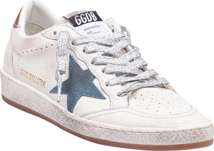 Produktbild Golden Goose ball star leather sneakers with light blue suede star (40)