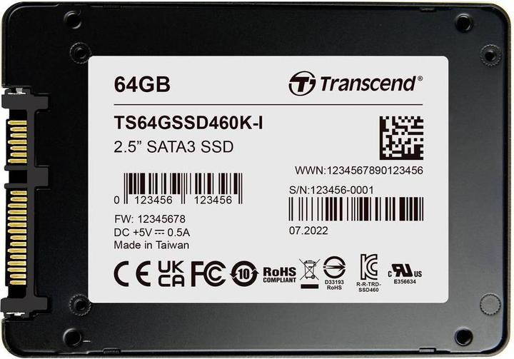 Actual product image Transcend 64 GB Internal mSATA SSD TS64GSSD460KI-VS1 (64 GB, mSATA)