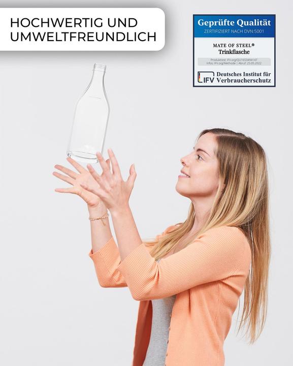 Actual product image Mate of Steel Glass bottle