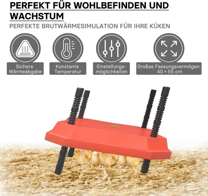 Image du produit Fudajo Panneau chauffant pour élevage de 40-45 poussins Plaque 40x55cm 50W avec thermostat (50 W)