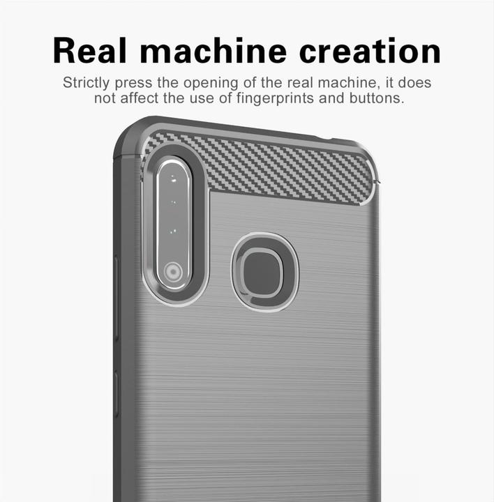 Produktbild Cadorabo TPU Ultra Slim carbon edelstahl Kombi Cover (Samsung Galaxy A70e)