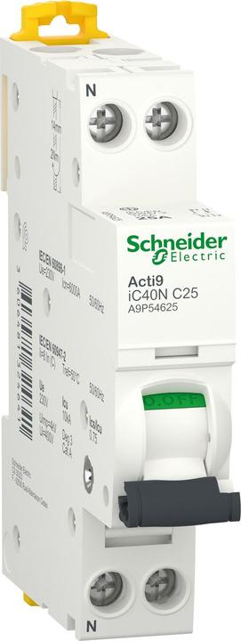 Schneider Electric Acti9 iC40N-Leitungsschutzschalter-1P+N- A9P54625