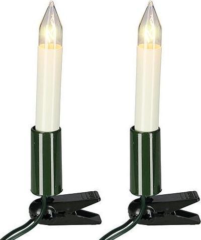 Immagine prodotto Hellum Lichterkette Schaftkerze 15 Kerzen klar für innen Schaft/Kabel grün 12,8m elfenbein (12.80 m)