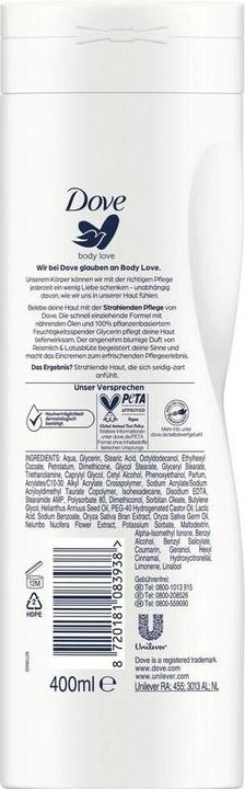 Immagine prodotto Dove Lozione per il corpo acqua di riso 400 ml (Lozione corpo, 400 ml)