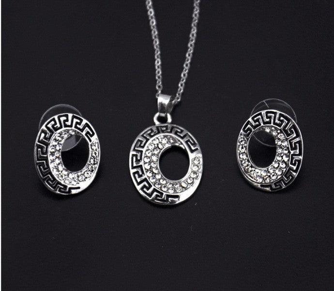 Actual product image Hermex SET Necklace + Pendant + Earrings - Silvery (Zinc alloy)