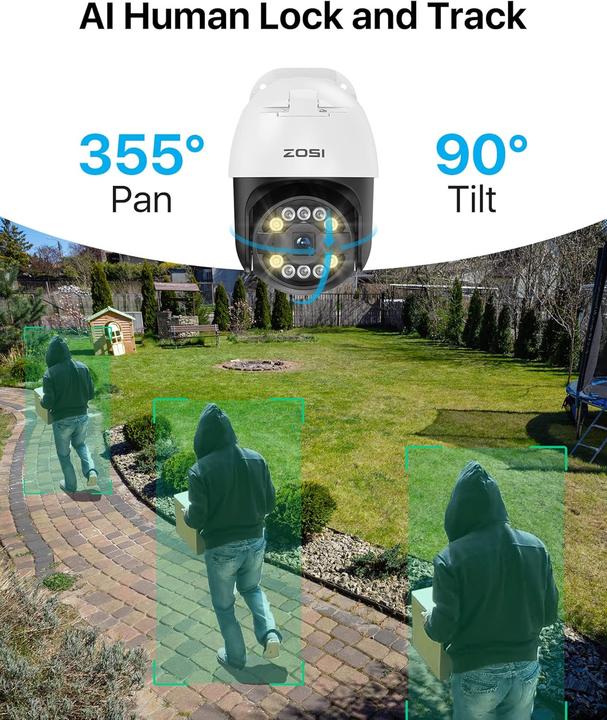 Produktbild Zosi 5MP PoE Überwachungsset mit Schwenk-Dome-Kameras