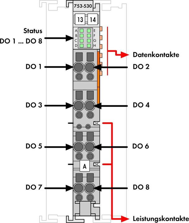 Actual product image Wago 8DO 24V DC 0.5A 753-530