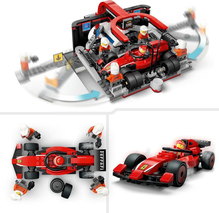 Actual product image LEGO F1 Boxenstopp mit Boxencrew und Ferrari Flitzer (60443, LEGO City)