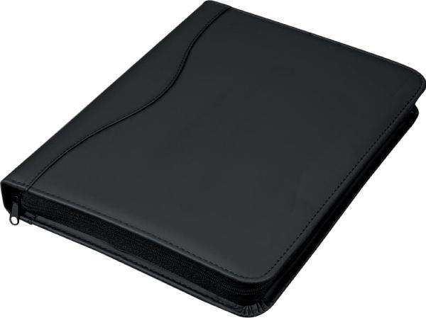 Produktbild Ringbuchmappe ""RONDO"", DIN A4, Lederimitat, schwarz Ringmechanik, Schriebblock, Reissversch (A4, 1 x)