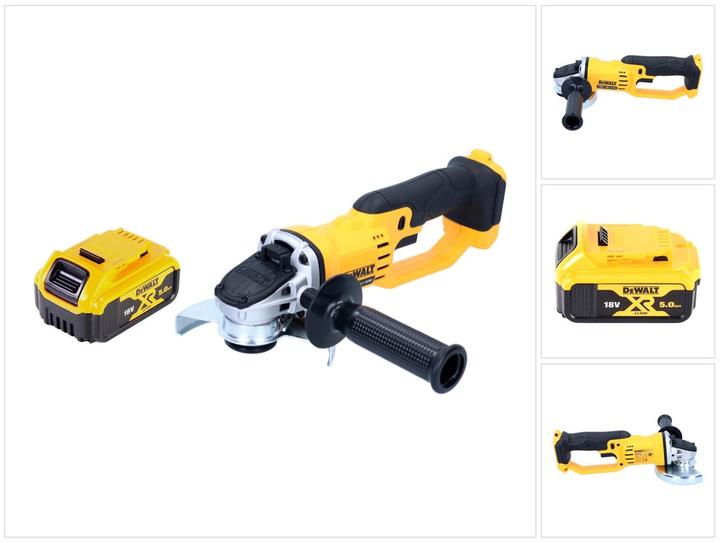 Produktbild DeWalt DCG 412 Akku Winkelschleifer 18V 125mm + 1x Akku 5,0Ah - ohne Ladegerät (125 mm)