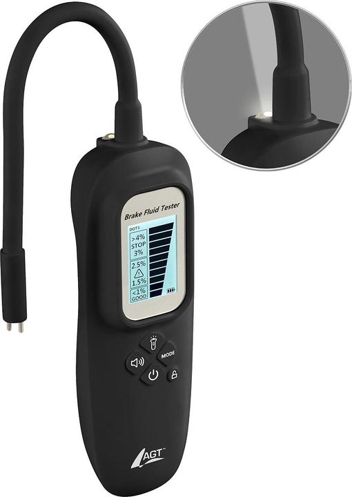 Image du produit AGT Professional Testeur de liquide de frein avec écran, LED, détection d'eau, DOT3/4/5.1